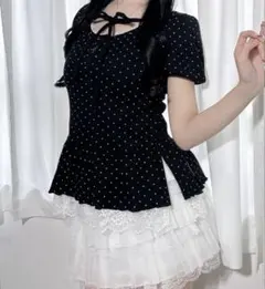 INGNI ヘンリーネックペプラムリブトップス