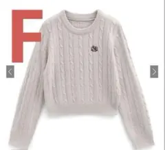 GRL ケーブル編みロゴ刺繍ニットトップス［gn316］