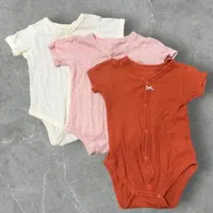 ベビー肌着 ロンパース 3枚セット　肌着　ベビー前開き　70センチ