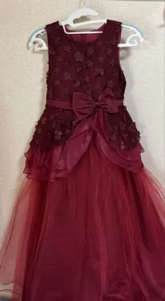 バーガンディ　ドレス　150 キッズ　パーティードレス