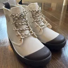 レインシューズ ホワイト/ブラウン レースアップ