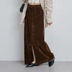 〔新品未使用〕KASTANE チュールベロアスカート　ブラウン