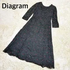 ダイアグラム グレースコンチネンタル ワンピース 36 七分袖 総レース 花柄
