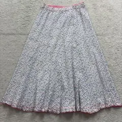 ツモリチサト　クレプリ　ロングフレアスカート　フラワードット　ホワイトのサムネイル