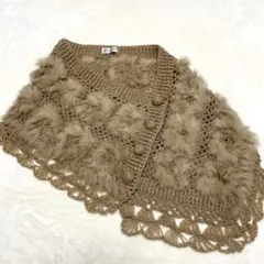 まむぅ様　2点セット　アリスバーリーニットケープ　ラビットファー