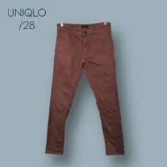 1702★【UNIQLOJEANS】　28　細身　スキニーパンツ　ワインレッド