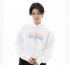 New Balance ニューバランス　フード付きパーカー S ホワイト
