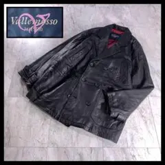 古着 本革 中綿 ラムレザー テーラードジャケット ダブル ブラック L