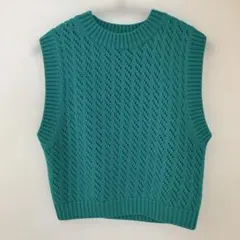 美品TEN × RON HERMAN ターコイズニットベスト