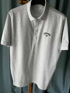 Callaway チェック柄ポロシャツ グレー系
