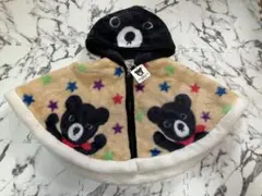 70-90サイズ DOUBLE.B ベビー ポンチョ フリース フード付き 秋冬