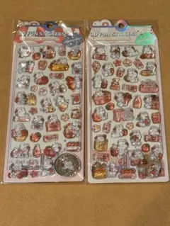 新品！ボンボンドロップシールぷくぷく3Dラメ入りいちごうさぎＢ2種類シール交換