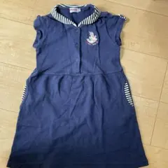 miki HOUSE ネイビー 半袖ワンピース 110