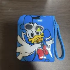 ディズニー ドナルドダック サングラス ジッパーポーチ 青