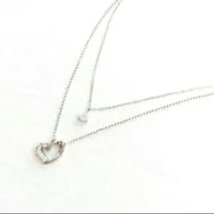 【レア】4℃◇オープンハート二連ネックレス