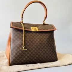 CELINE セリーヌ ハンドバッグ マカダム柄 チェーン　PVC×レザー