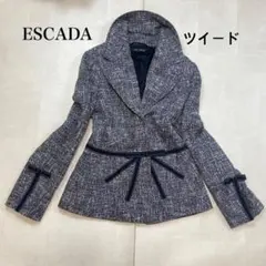 エスカーダ　ESCADA ツイード グログランリボン ジャケットのサムネイル