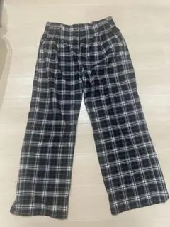 GU チェック柄 ワイドパンツ 3XLサイズ
