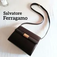 美品 フェラガモ 2way レザー ショルダー クラッチバッグ レディースメンズ