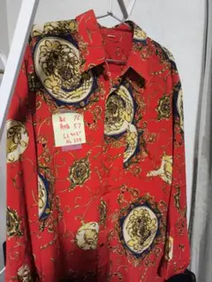 ヴィンテージ　デザイン 赤 長袖シャツ LL