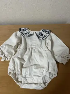 tete a tete 襟刺繍　長袖ロンパース 80size