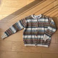 ベネトン　フェアアイル柄 ニットカーディガン