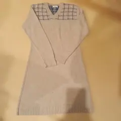 LIBRA ベージュ Vネック ミニワンピース