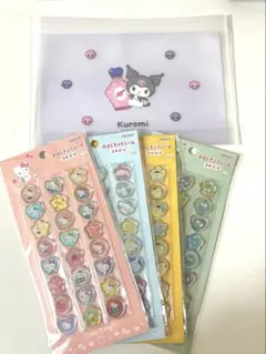 【サンリオ】おはじきシール　キティ　シナモン　プリン　ハンギョドン　クロミケース
