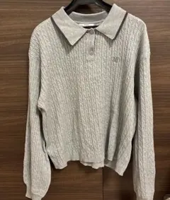 しまむら mysa closetレディース ケーブルニット M 襟付きニット