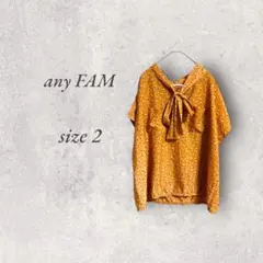 any FAM/ボウタイシャツブラウス/2/総柄/抜け感/半袖/涼しい/テロテロ