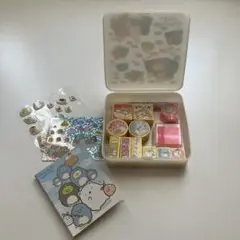 2017 すみっコぐらし スタンプ　文房具　セット メモ帳 ペン　ケース付き