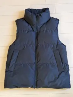 【GU】ヒートパデッドベスト /ブラック・S