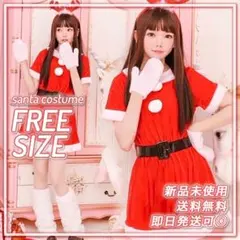 新品❣️即発送 サンタコス 半袖ワンピース レディース 着痩せ 定番 シンプル