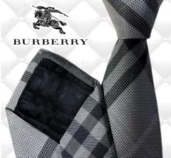 BURBERRY LONDON ネクタイ　バーバリー　ノバチェック　グレー