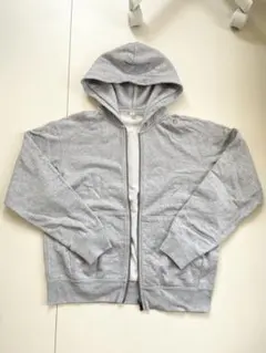 グレー フルジップ フード付きパーカー UNIQLO