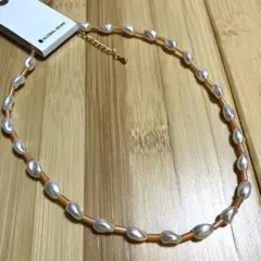 新品　GLOBAL WORK パールビーズネックレス