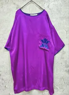 USヴィンテージ ヴィクシー ランジェリー サテン シャツワンピース ネグリジェ