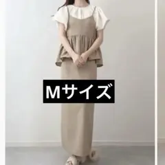 しまむらmir.. koko ペプラム切替キャミソールジャンパースカート M 茶