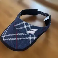バボラ　ネイビー チェック柄 バイザー F (55cm)