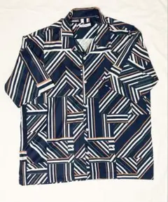 マックハウス　シャツ　開襟シャツ　半袖シャツ メンズ　M ゆったり