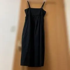 未使用☆ユニクロ　リネンブレンドギャザーキャミソールワンピ丈短め108〜119