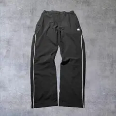 old adidas black wide nylon pants / S
