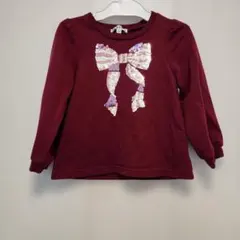 リボンモチーフ 長袖カットソー サイズ100