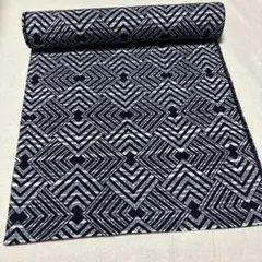 反物 幾何学模様 紺色 浴衣