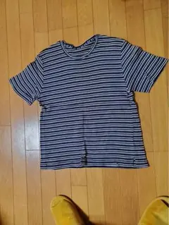 ストライプ 半袖Tシャツ ネイビーとホワイト