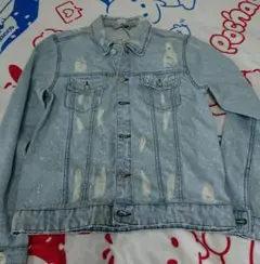 ダメージ加工 デニムジャケット ライトブルー