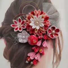 つまみ細工髪飾り成人式七五三