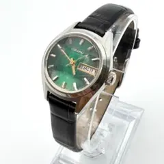 稼働 CITIZEN コスモス レディース 自動巻き 緑文字盤 ヴィンテージ 