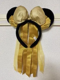 【希少レア】東京ディズニーリゾート ミニーリボンカチューシャ ゴールド金