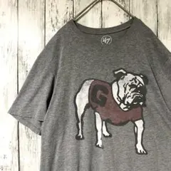 アメリカ古着　MLBジョージア・ブルドッグス　プリントTシャツ 短丈　グレー　Mのサムネイル
